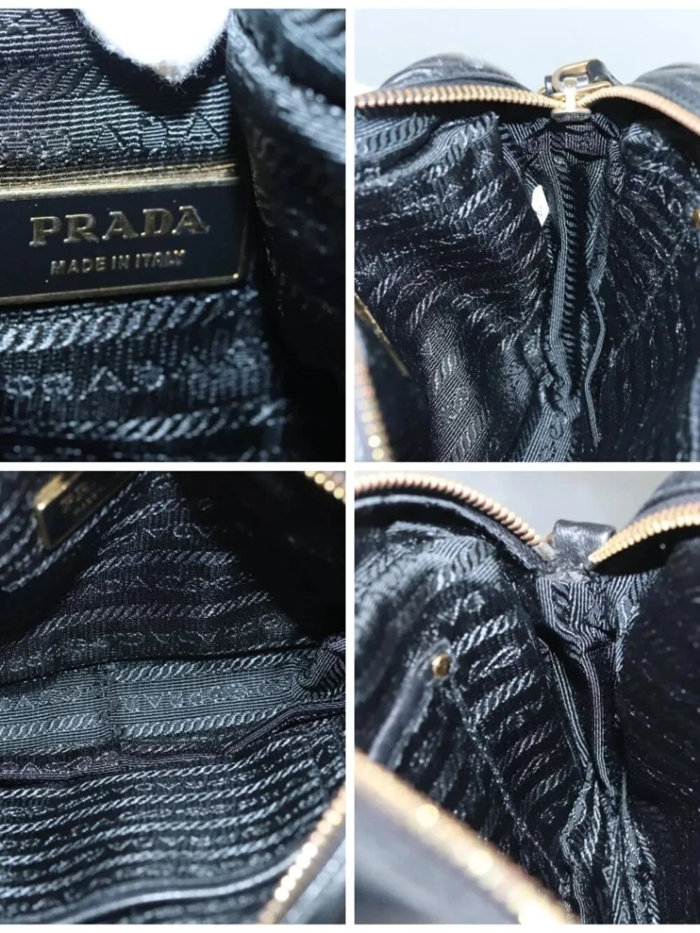 PRADA ribbon Shoulder Bag Leather Purple Gold - Picture 15 of 16